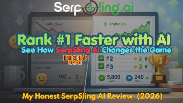 SerpSling AI review dashboard showing AI search ranking and AEO optimization tools