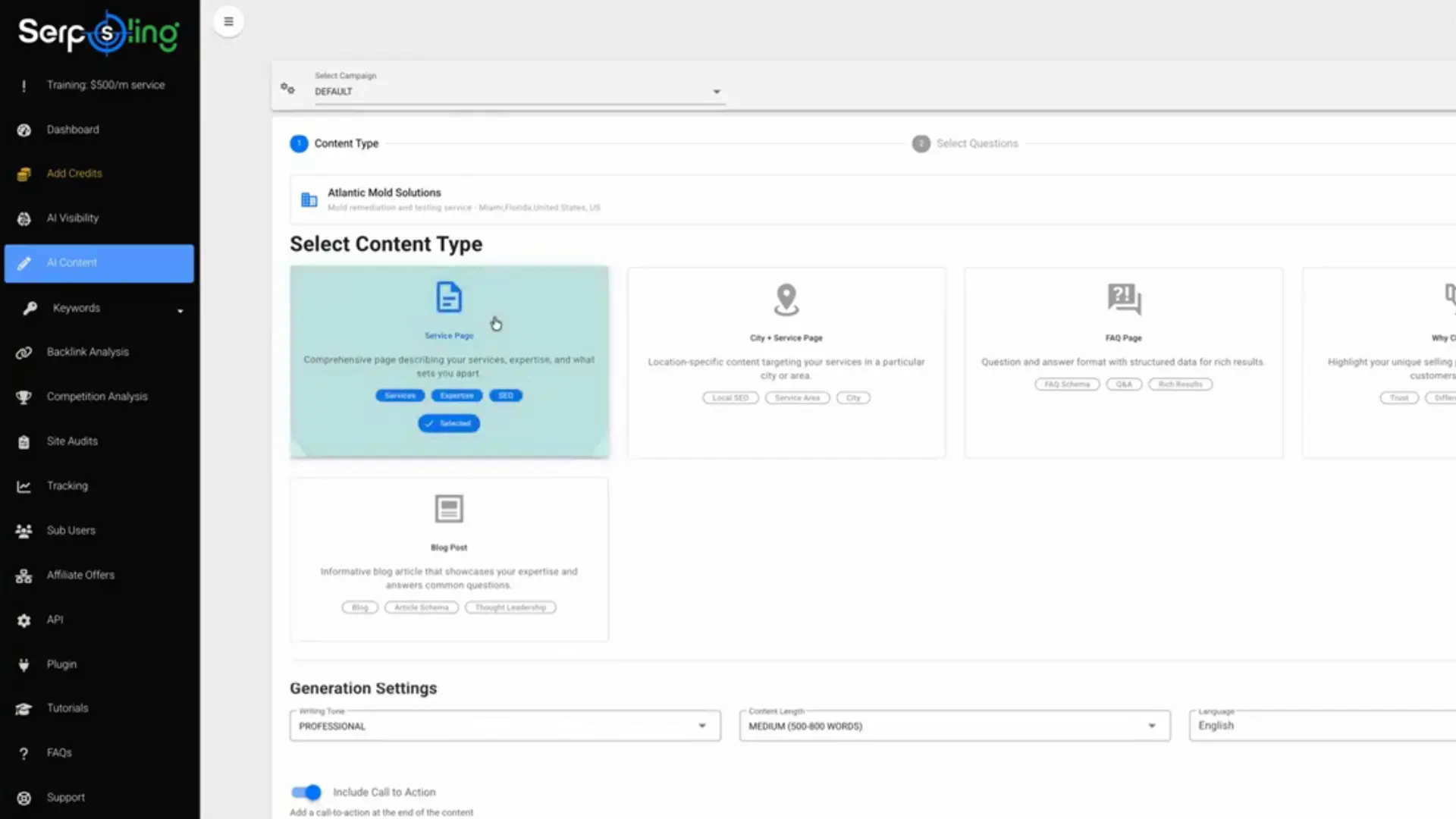 SerpSling AI software helping businesses rank in AI search engines and generate leads